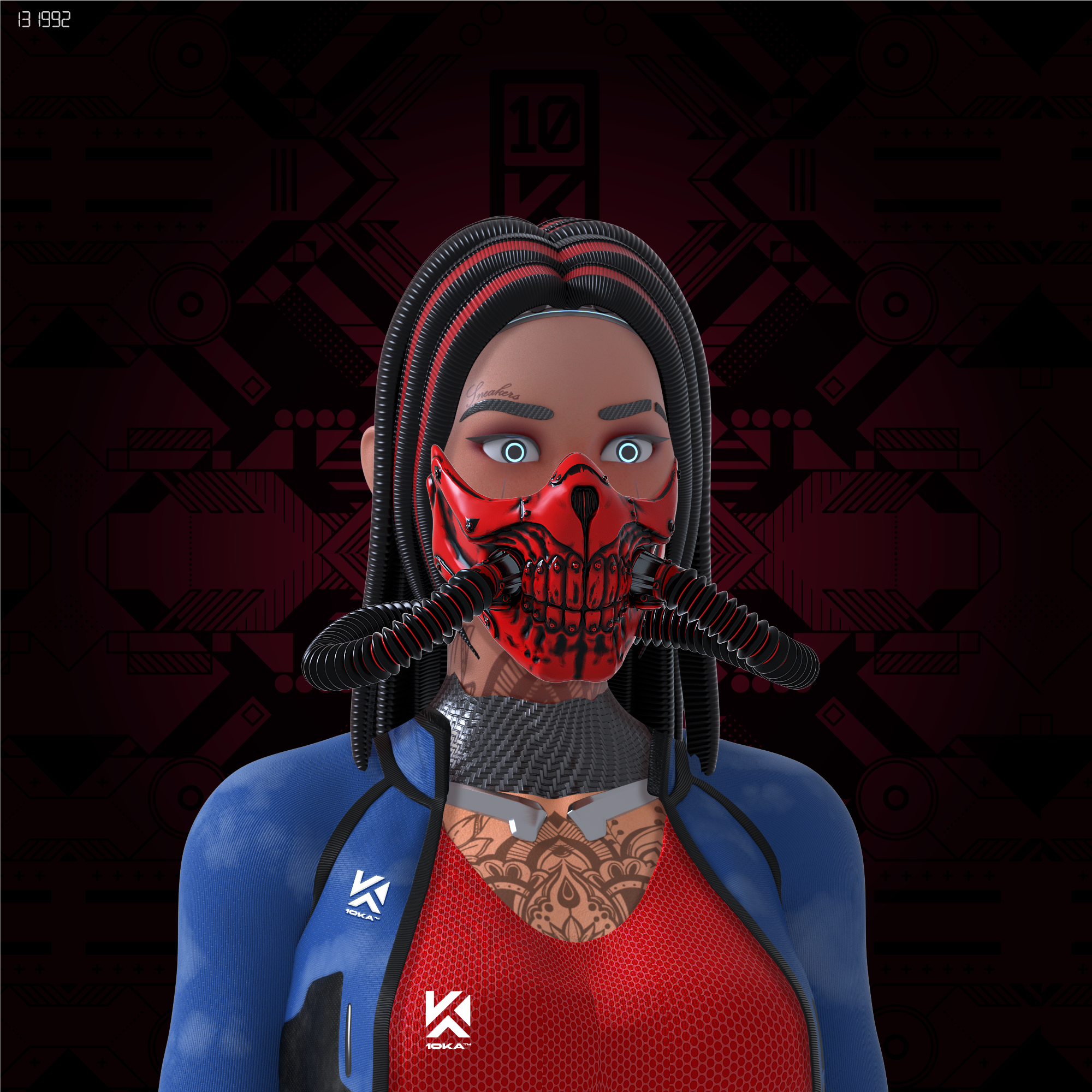 10KA Avatar #025  Digital Identity (Female Blue Edition)