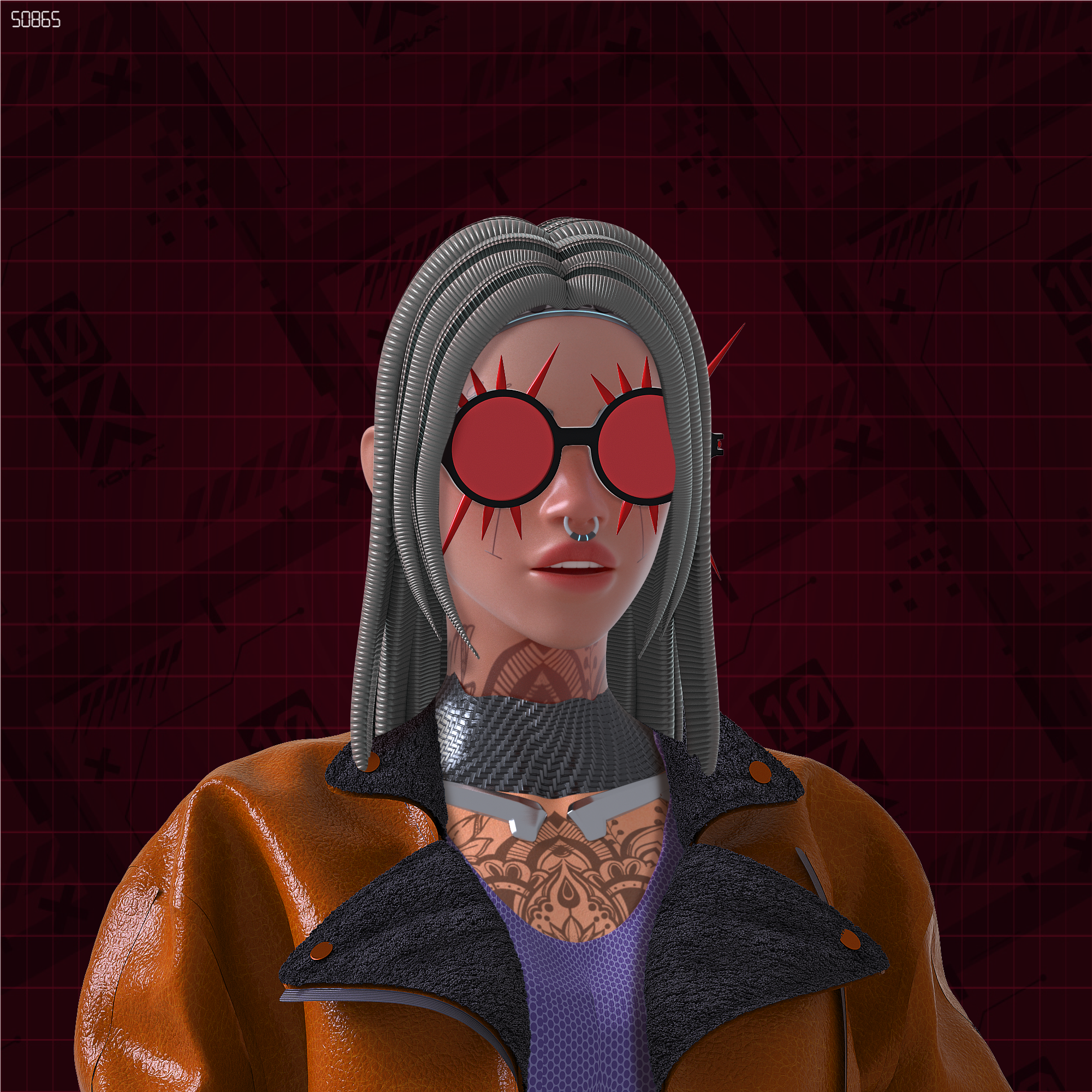 10KA Avatar #023 Digital Identity (Female Orange Edition)