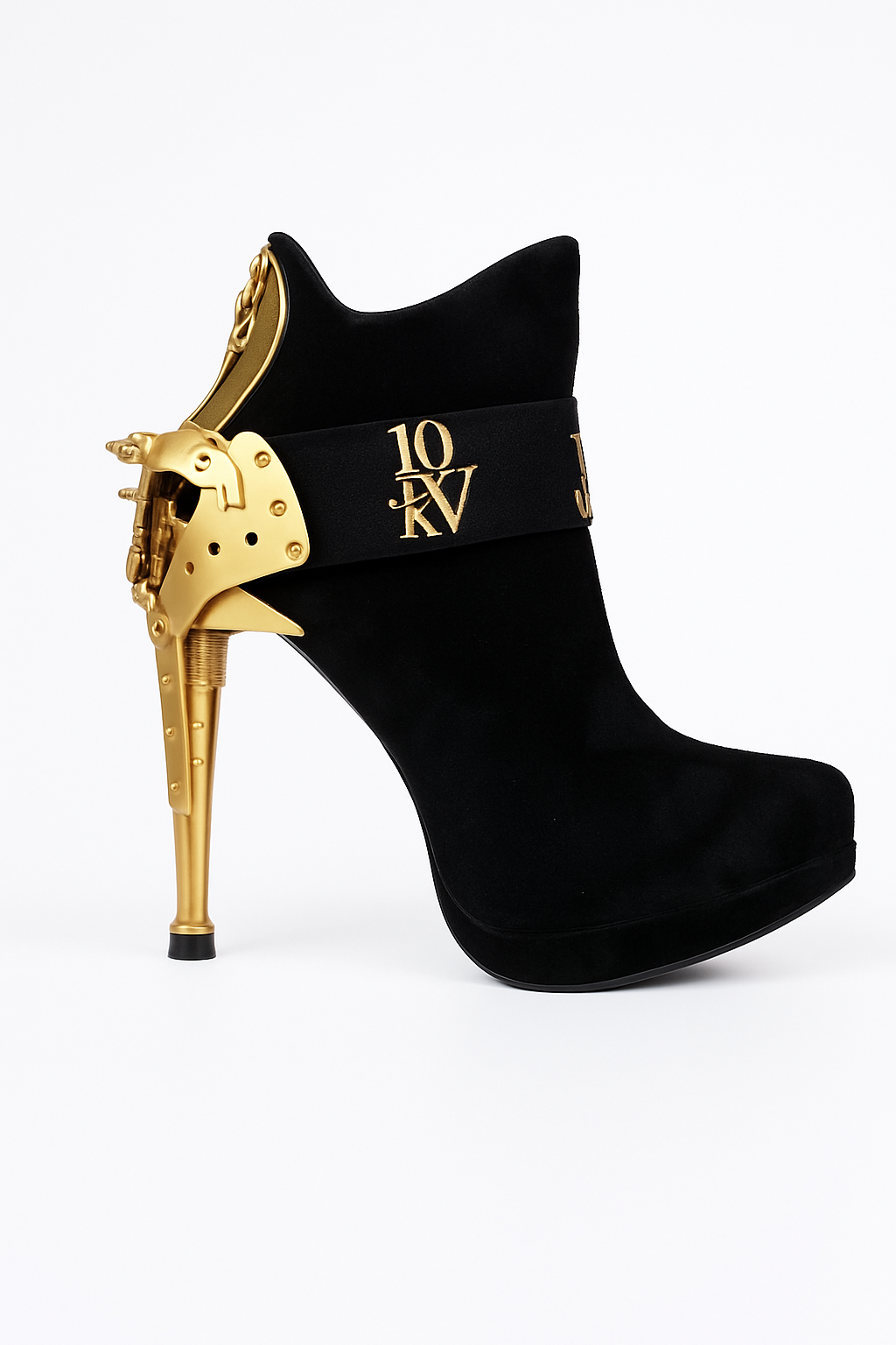 10KA “Cyber-Spine” Stiletto Boot Gold