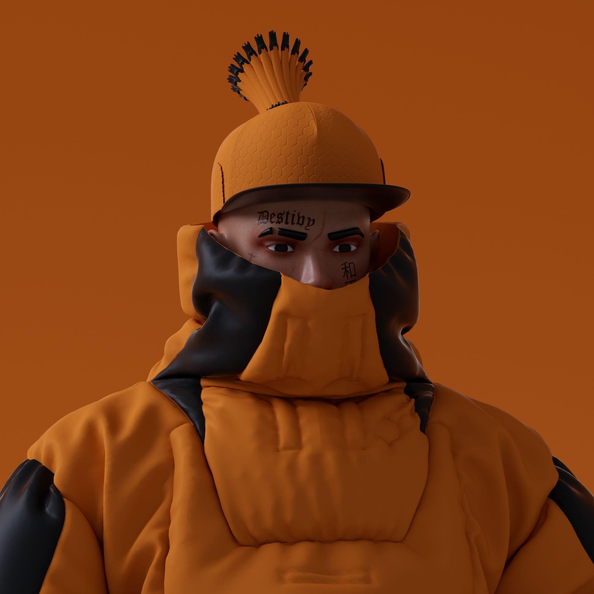 10KA Avatar #003 — Digital Identity (Orange Edition)