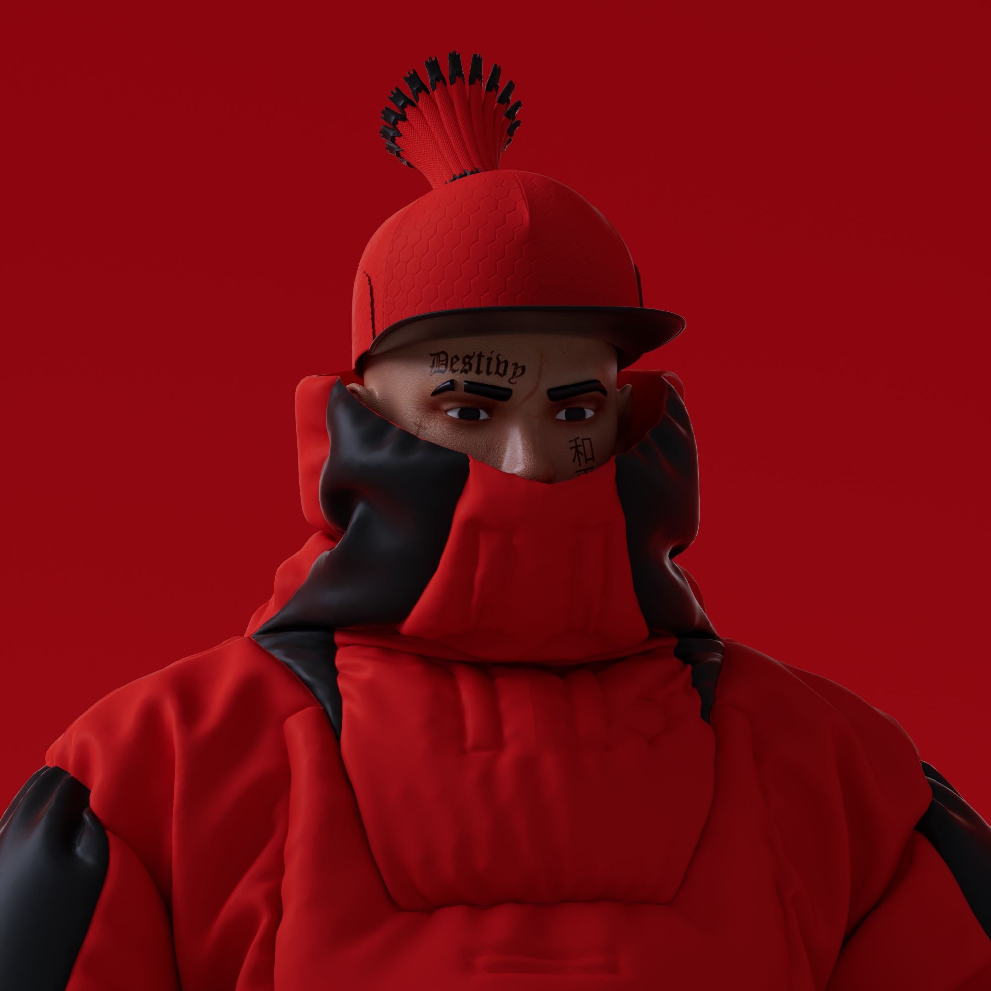 10KA Avatar #004 — Digital Identity (Red Edition)