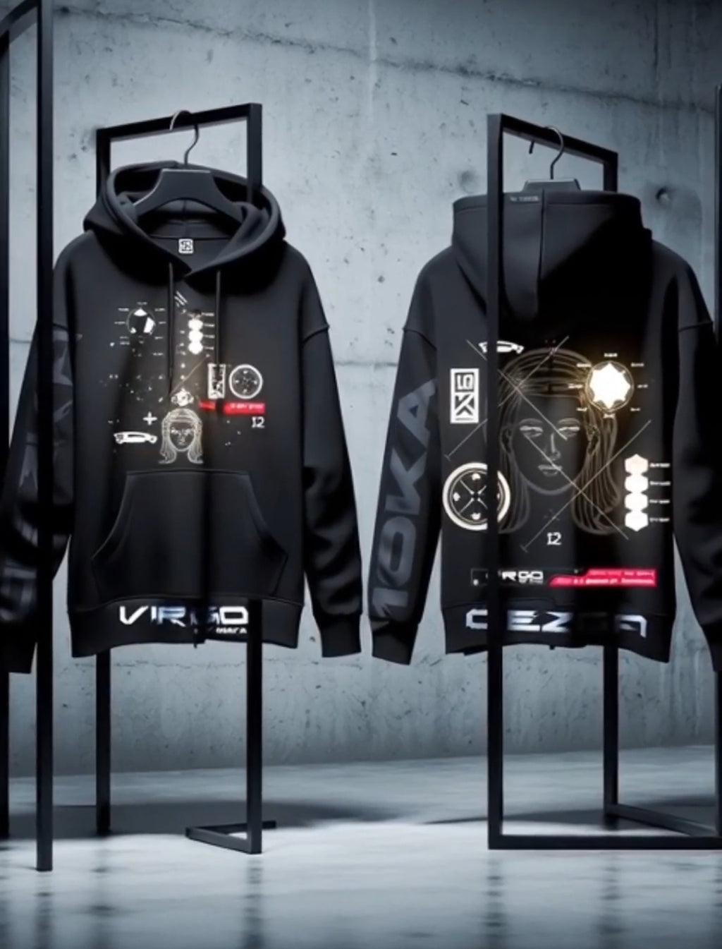 Video showcasing the Zodiac Hoodie Virgo by 10KA, highlighting technical design details, earth symbolism, and Virgo zodiac identity in motion.
