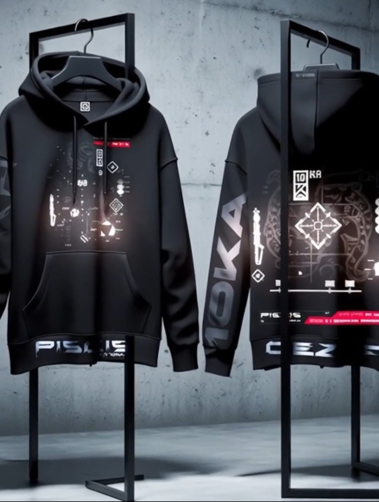 Video showcasing the Zodiac Hoodie Pisces by 10KA, highlighting fluid technical design details, water symbolism, and Pisces zodiac identity in motion.
