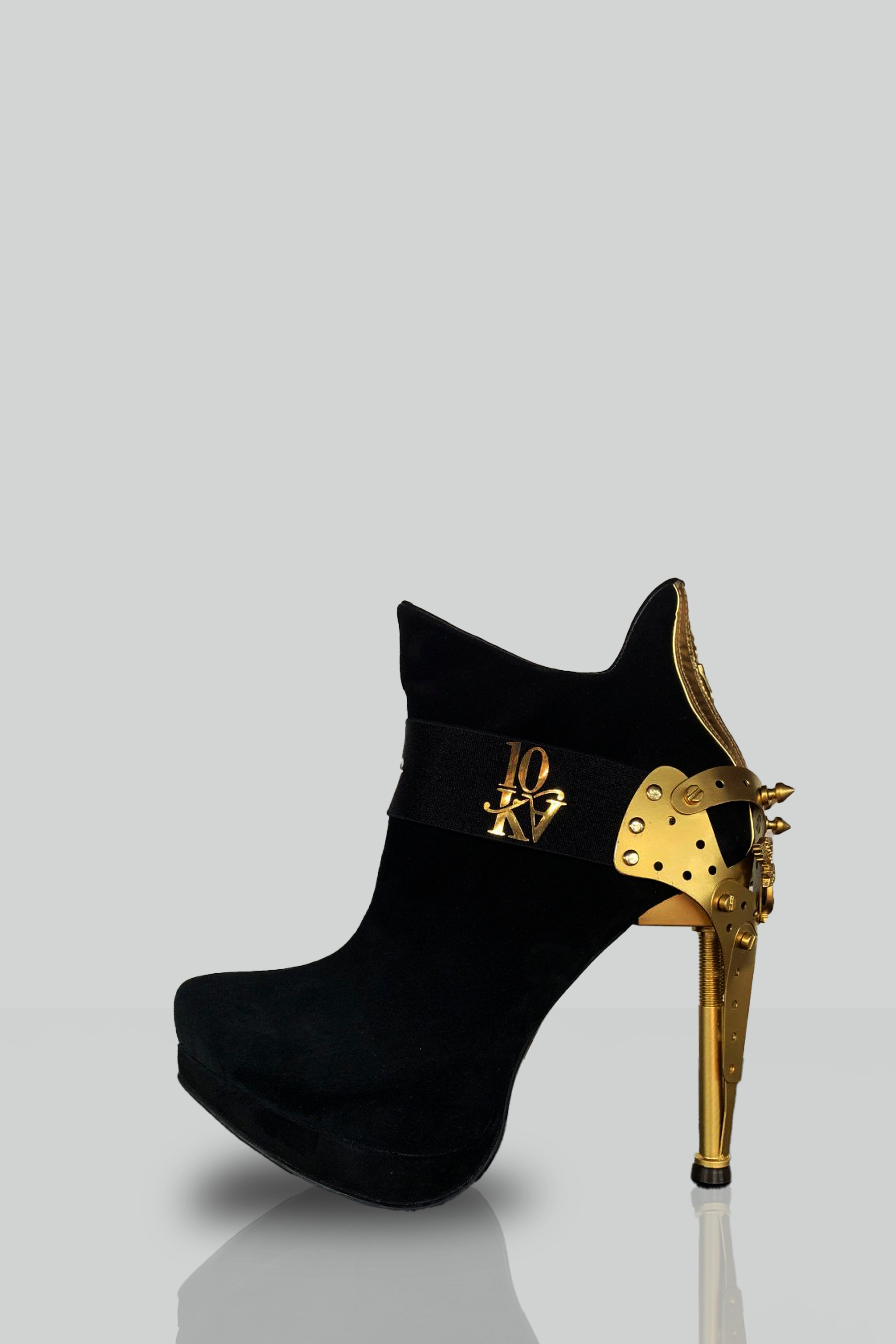 10KA “Cyber-Spine” Stiletto Boot Gold